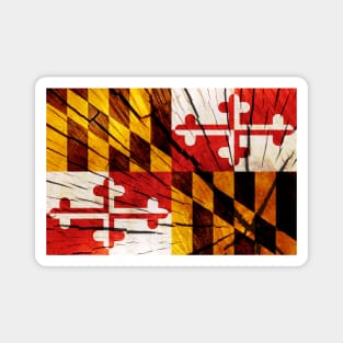 Flag of Maryland - Tree Trunk Wood Magnet