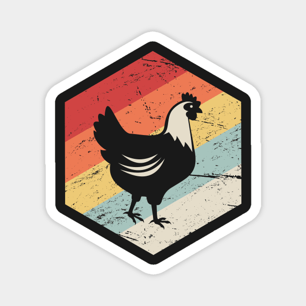 Retro Vintage Chicken Farmer Icon Magnet by MeatMan