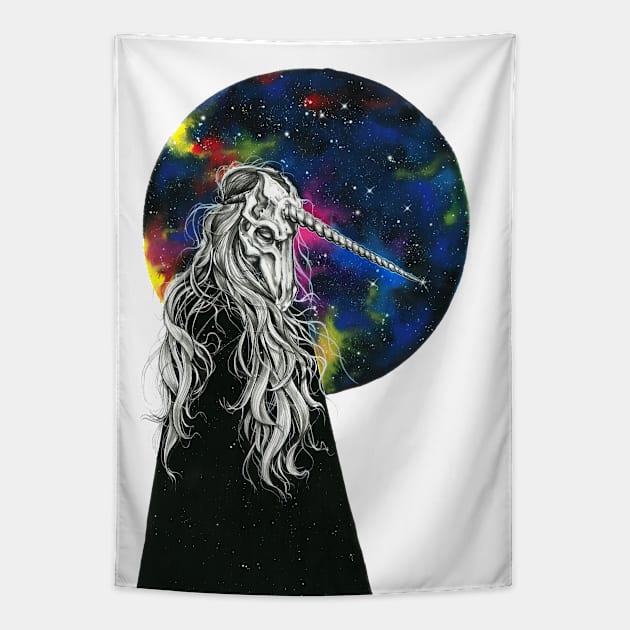 Unicorn girl Tapestry by Psyca