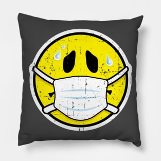 Nervous Smiley Face Pillow