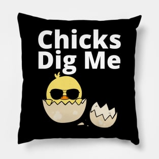 Kids Easter Chicks Dig Me Retro Vintage Chickens Spring Gift Pillow