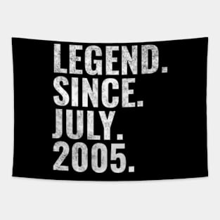 Legend since July 2005 Birthday Shirt Happy Birthday Shirts Tapestry