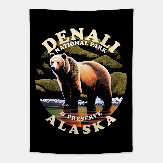 Denali National Park Home Of Grizzly Bears Tapestry by TMBTM