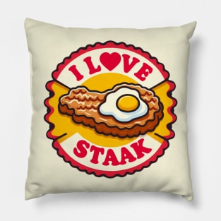 i love steak Pillow