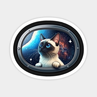 Siamese Cat in Outer Space Magnet