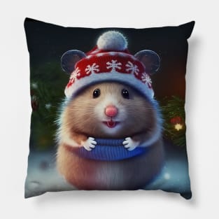 Cute Christmas Hamster Pillow