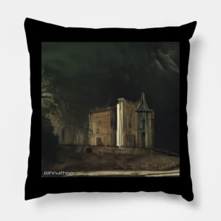 HAUNTED CASTLE  ORIGINAL AI DIGITALLY GENERATED ARTWORK Pillow