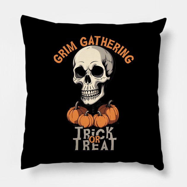 Grim Gathering Trick or Treat Pillow by MaxDeSanje 