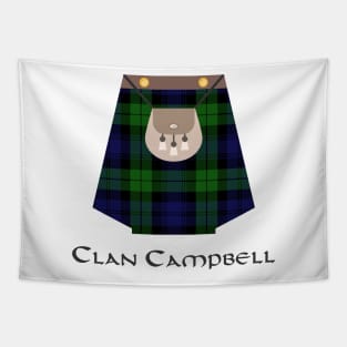 Scottish Clan Campbell Tartan Kilt Highlands Tapestry