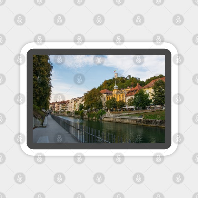 Ljubljanici River in Ljubljana, Slovenia Magnet by jojobob