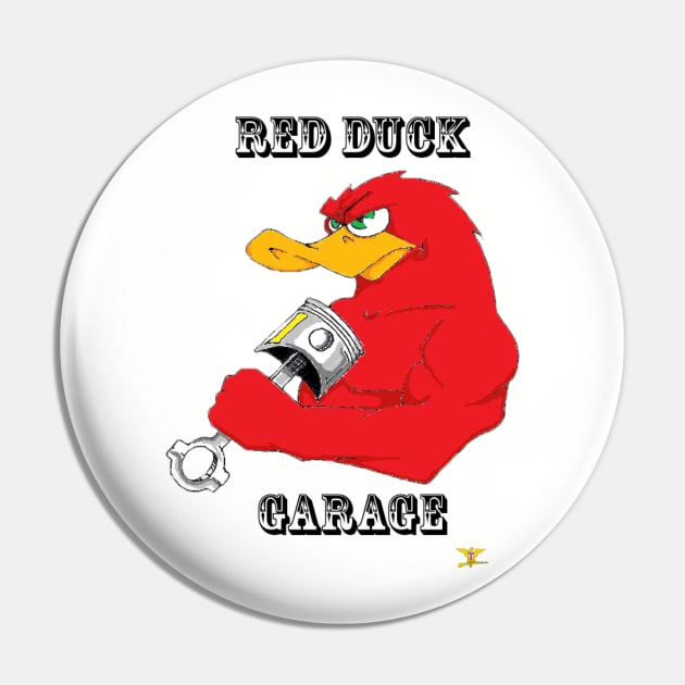 RED DUCK GARAGE LOGO Pin by disposable762