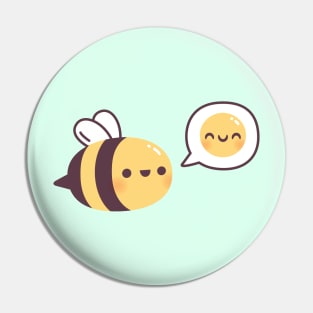 Cute Bee Be Happy Emoji Doodle Pin