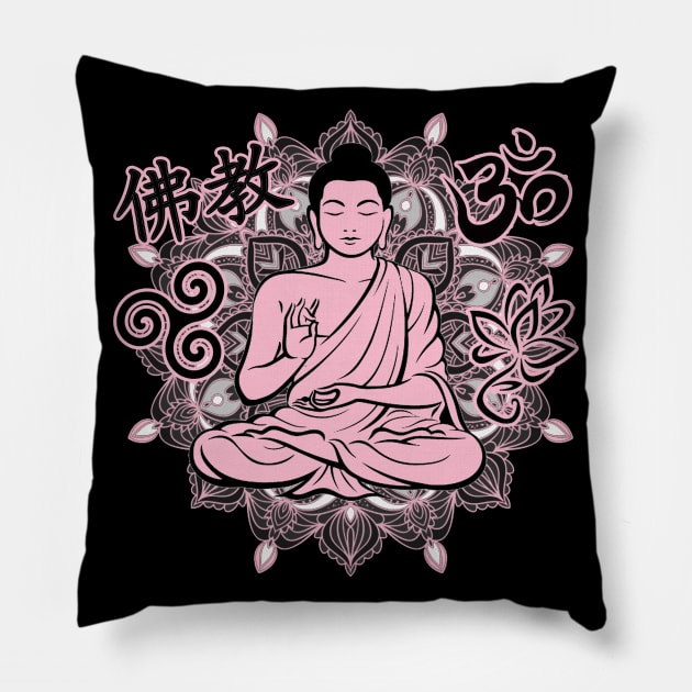 Ornate Buddha Pillow by valentinahramov