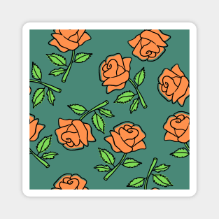 Orange Roses in Alexandrite Color Magnet