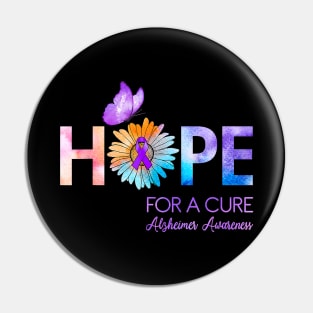 Hope For A Cure Alzheimer Awareness Gift Pin