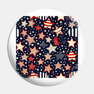 Patriotic 4th of July Pattern 25 Pin