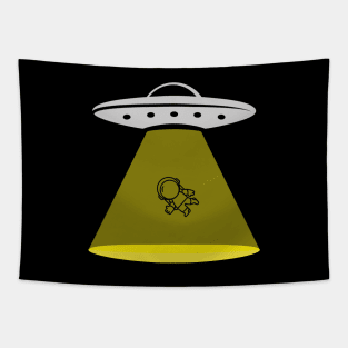 Alien Invasion with ufo and space human Tapestry