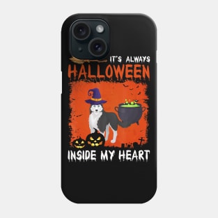 Husky It's always Halloween inside my heart Phone Case