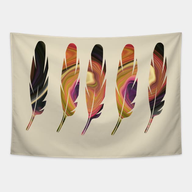 Five Feathers Tapestry by Whisperingpeaks