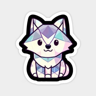 Geometric Husky Puppy Shirt Magnet