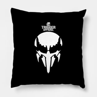 Trigger Skull White Pillow