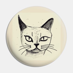 hand drawn cat Pin