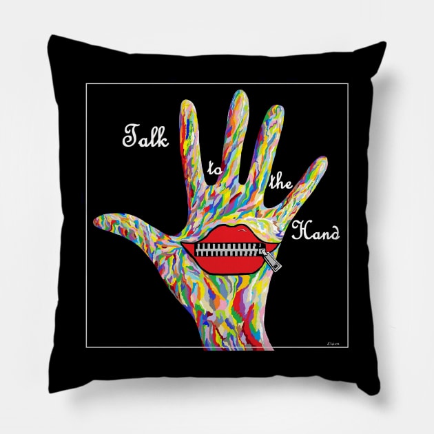 ASL Talk to the Hand Pillow by EloiseART