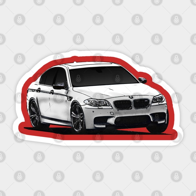 BMW M5 F10 White - Bmw M5 - Sticker