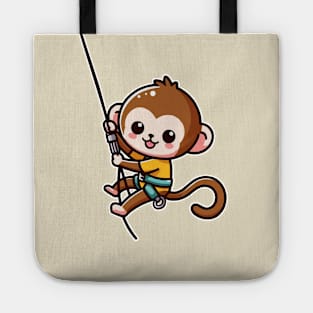 Cute monkey Abseiling Tote