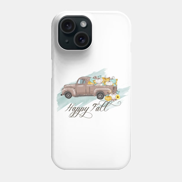 Happy Fall Country Pumpkin Truck Phone Case by ColorFlowCreations