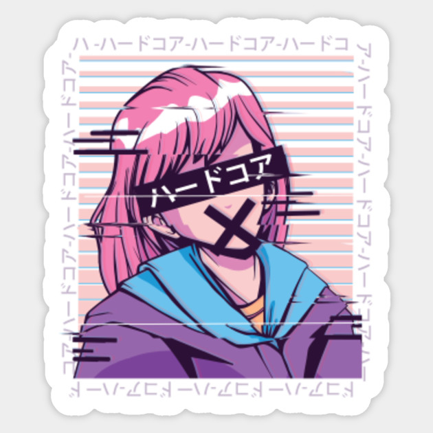 Anime Glitch Anime Face Mask Sticker Teepublic Aesthetic anime anime profile picture anime profile pictures anime drawings anime neko dark anime art. teepublic