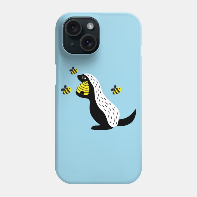 Honey Badger Loves Honey Phone Case by littleoddforest