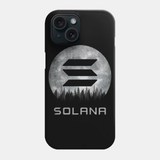 Vintage Solana SOL Coin To The Moon Crypto Token Cryptocurrency Blockchain Wallet Birthday Gift For Men Women Kids Phone Case