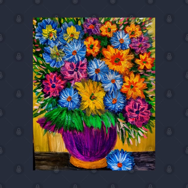 Fun and colorful abstract flowers by kkartwork