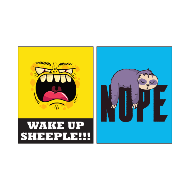 Ironic Wake Up Sheeple! Sloth Design by Watersolution