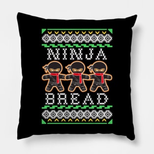 Funny Ninja Bread Gingerbread Ugly Christmas Gift Pillow