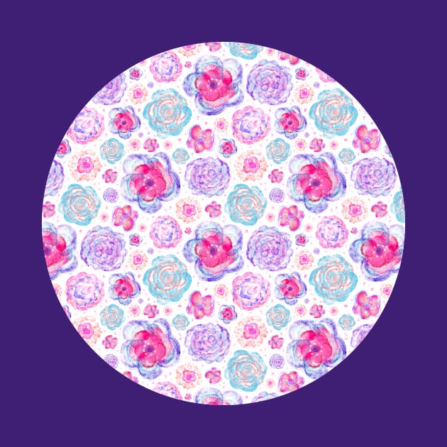 Pink and Purple Flowers Pattern by Alice_Wieckowska