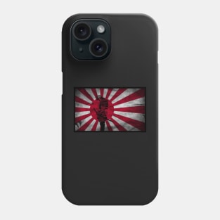 Samurai Shogun in front of Japanese flag Phone Case