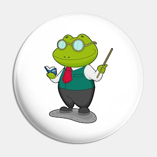 Frog as Teacher with Book Pin