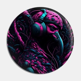 FLAMINGO RAVE TECHNO RAVE Pin