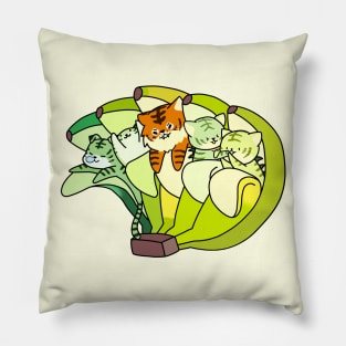 Cute dire tiger family in bananas Pillow