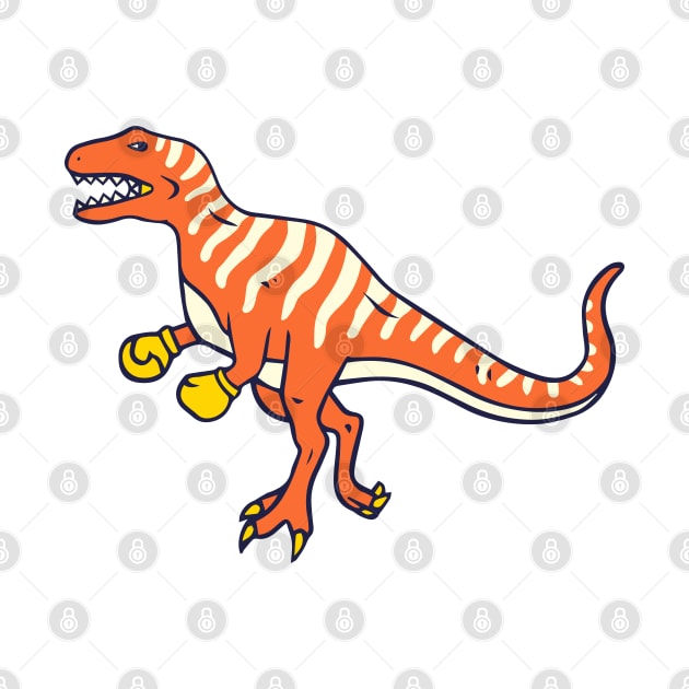 orange dinosaur boxer by yudabento