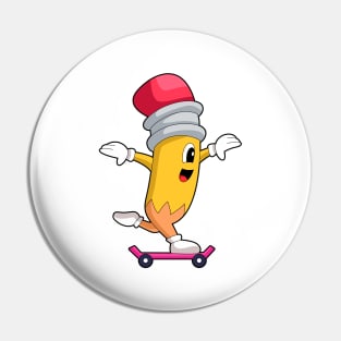 Pencil Skater Skateboard Pin