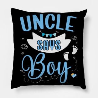 Uncle says Boy cute baby matching family party Pillow