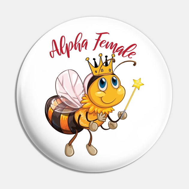 Female Alpha Animal Bee Queen Feminism Strong Woman Pin by alltheprints