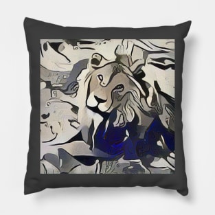 lion painting (leo art, lion king) Pillow