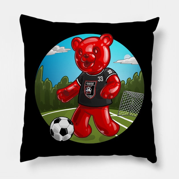 Soccer Gummi Bear Pillow by I_just_ARTed