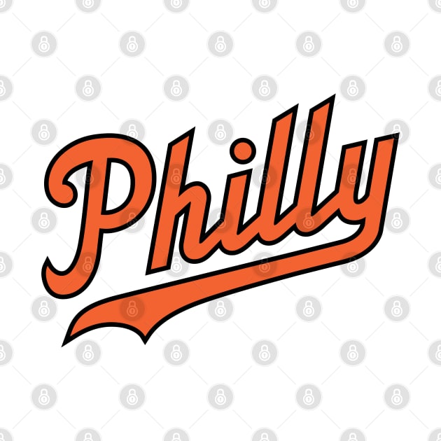 Philly Script - White/Orange by KFig21