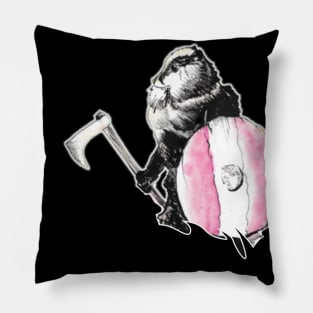 A Viking badger watercolour - fantasy inspired art and designs Pillow