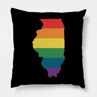 Illinois State Rainbow Pillow